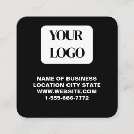 PERSONALISED Modern Black and QR CodeBusiness Card Fyrkantigt Visitkort