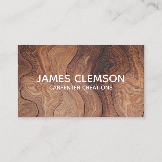 Personalised Moderrn Wooden Carpentry Construction Visitkort (Framsida)
