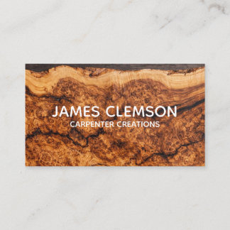 Personalised Moderrn Wooden Carpentry Construction Visitkort