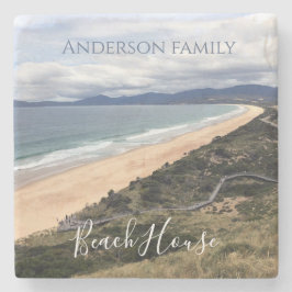 Personalised mountain views beach house stenunderlägg