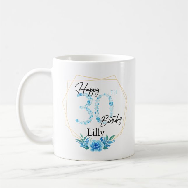 Personalised Mug Birthday Gift for Her With name  Kaffemugg (Vänster)