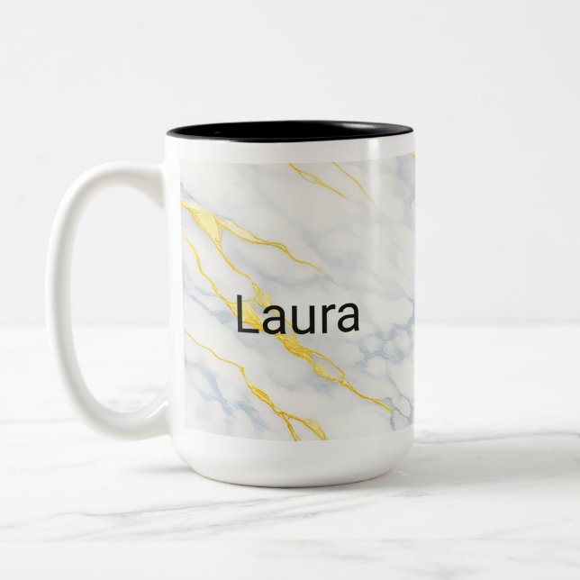 Personalised Mug Gold Veining Effect Custom Mug  Två-Tonad Mugg (Vänster)