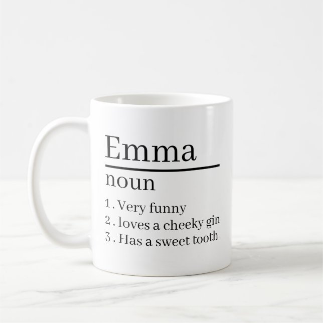 Personalised Name Definition Gifts Ideas Presents  Kaffemugg (Vänster)
