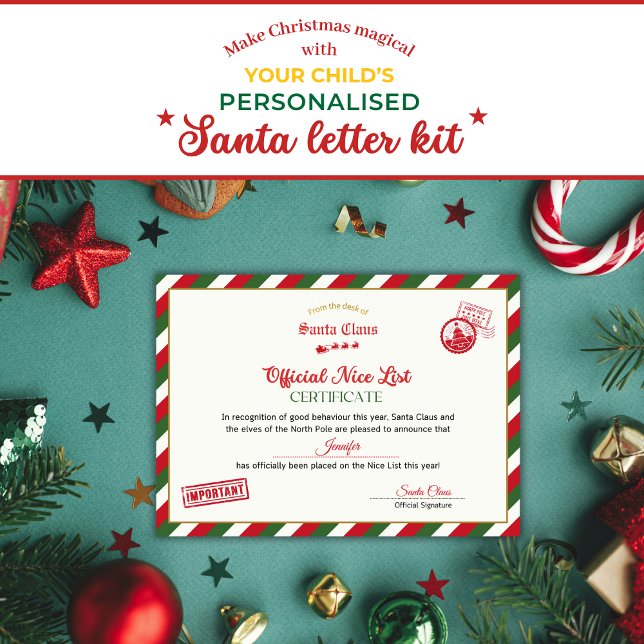 Personalised Official Nice List Certificate Santa Inbjudningar (Skapare uppladdad)