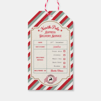 Personalised Official North Pole Santa Gift Tags Presentetikett