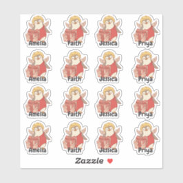 Personalised Penguin Cupid Sticker Pack Klistermärken