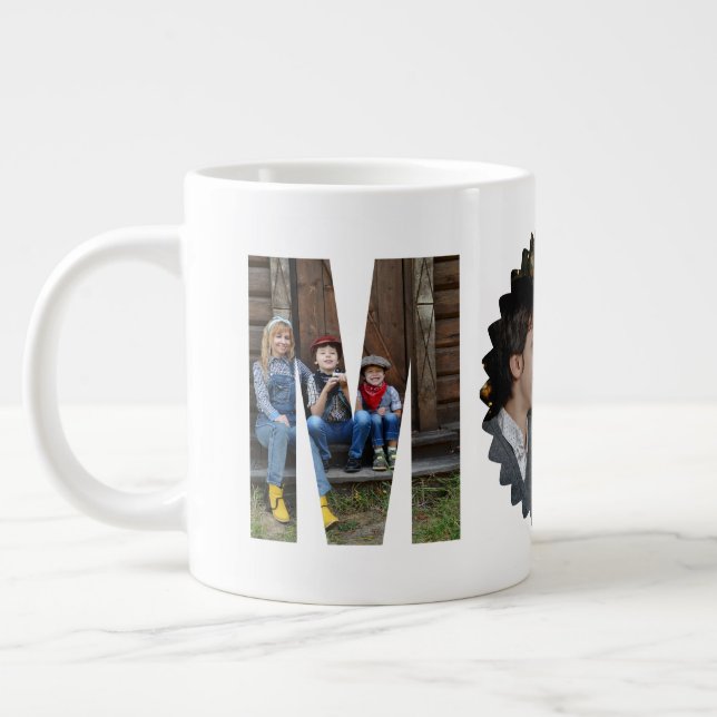 Personalised Photo Collage MOM Jumbo Mugg (Vänster)