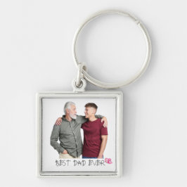  Personalised Photo Fyrkantig Silverfärgad Nyckelring