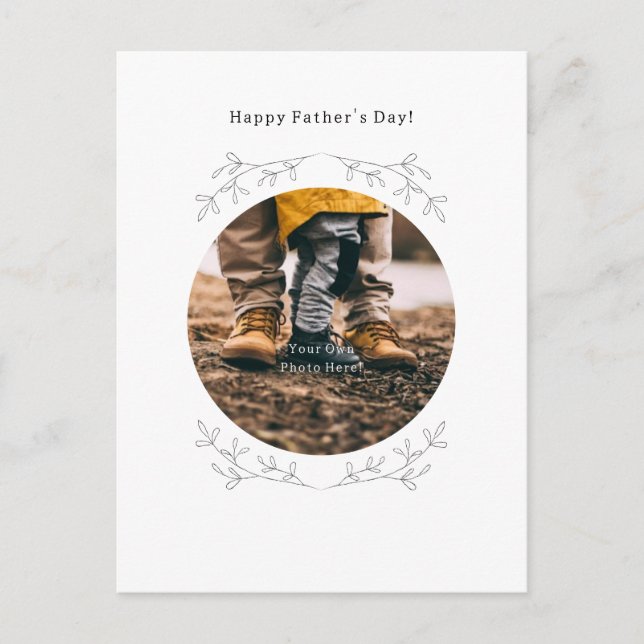 Personalised Photo Happy Father's Day Card. Vykort (Framsida)