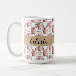 Personalised Pig Mug – Cute Farm Animal Gift Cup Kaffemugg