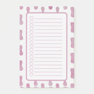 Personalised Pink Shapes Note List. Post-it Block