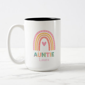 Personalised Rainbow Mug Gift for Auntie Best mug Två-Tonad Mugg