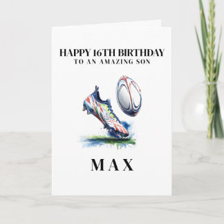 Personalised Rugby Birthday Card Tack Kort