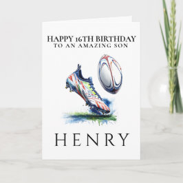 Personalised Rugby Birthday Card Tack Kort