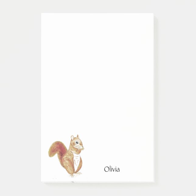Personalised squirrel Notas Post-It Block (Framsida)