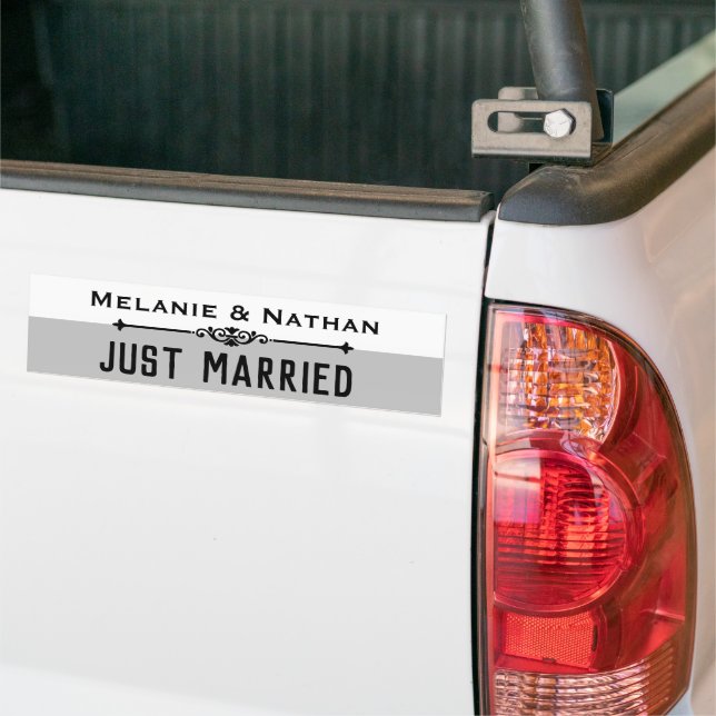 Personalised Stylsh Just Married Bildekal (På lastbil)