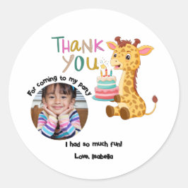 Personalised Thank You - Cute Safari-Animal Themed Runt Klistermärke