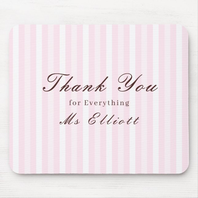 Personalised Thank You Teacher Mouse Pad Pink Mist Musmatta (Framsidan)