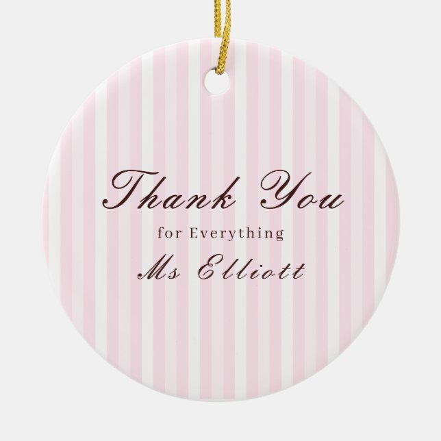 Personalised Thank You Teacher Ornament Pink Mist (Framsidan)