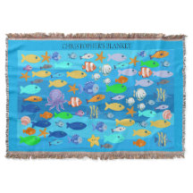 Personalised Throw - Fish Design 