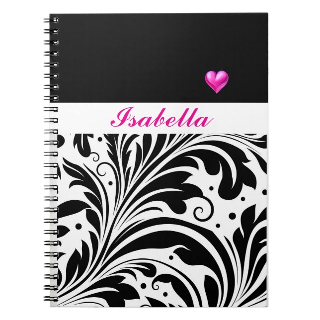 Personalised Trendy B & W Spiral Photo Notebook Anteckningsbok (Framsidan)