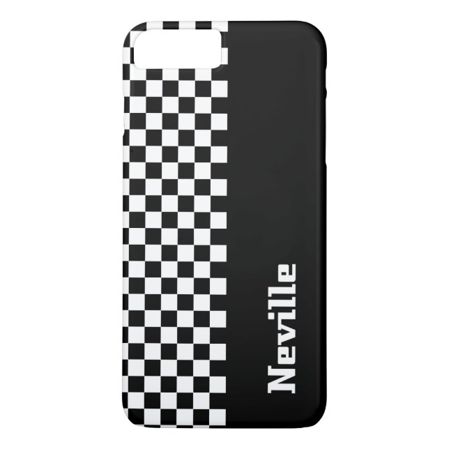 Personalised Two-Tone Checkerboard Case-Mate iPhone Skal (Baksida)