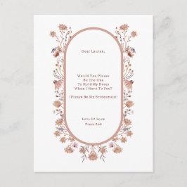 Personalised Wedding Be My Bridesmaid Invitation. Vykort