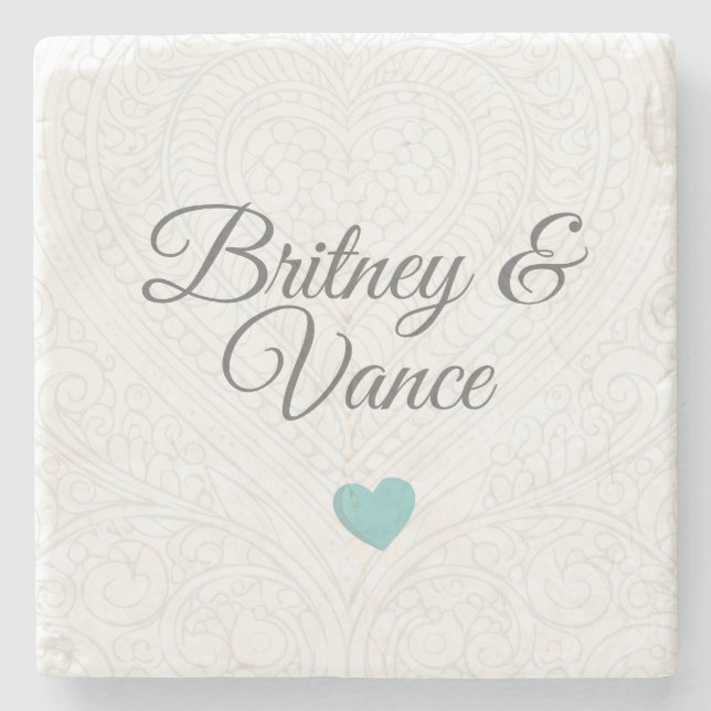 Personalised Wedding Coasters Stenunderlägg (Framsidan)
