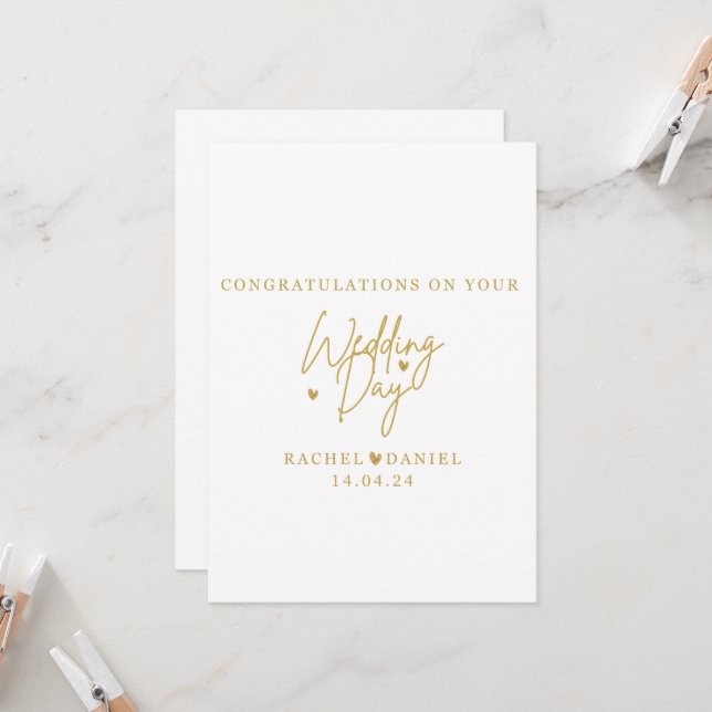 Personalised Wedding Day Card - Happily Ever After Inbjudningar (Fram/Back In Situ)