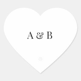 Personalised Wedding Envelope Sticker | Initials Hjärtformat Klistermärke