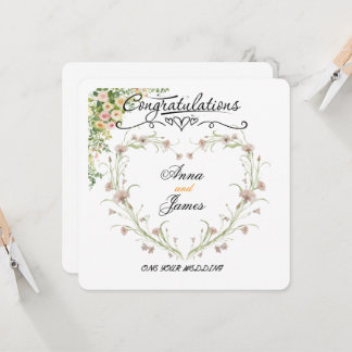 Personalised Wedding Floral Card | Newly Married Inbjudningar