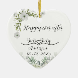Personalised Wedding Gift happy ever after Julgransprydnad Keramik