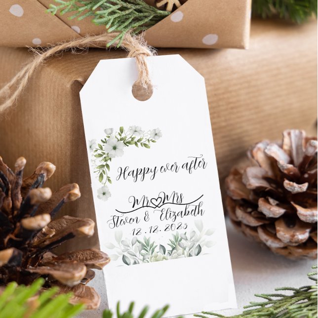 Personalised Wedding Gift happy ever after  Presentetikett (Skapare uppladdad)