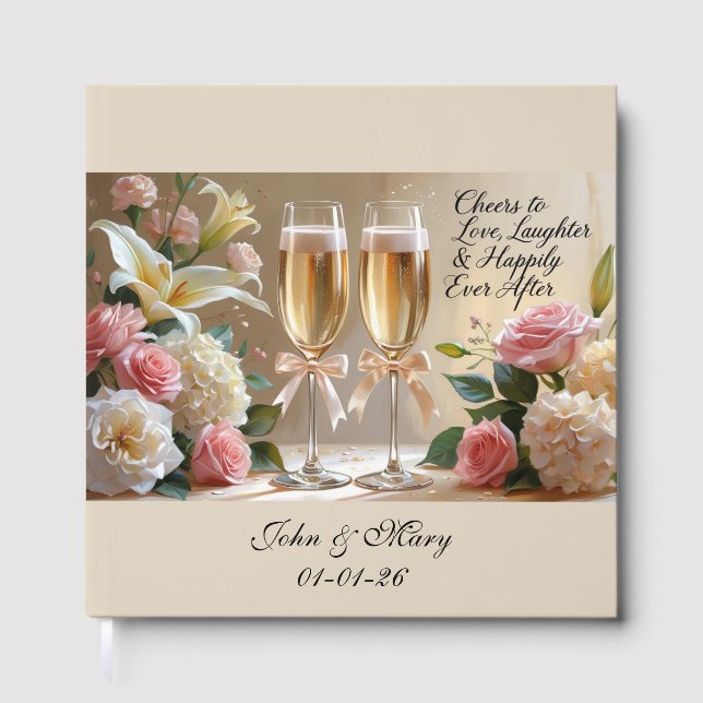 Personalised Wedding Guest Book-Happily Ever After Gästböcker (Framsida)