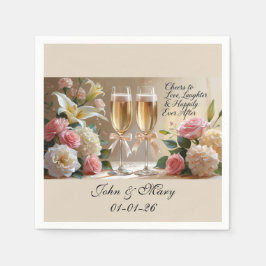 Personalised Wedding Napkins-Happily Ever After Pappersservett