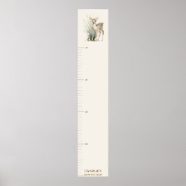 Personalised Woodland Deer Growth Chart Poster