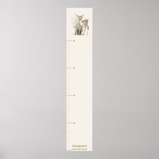 Personalised Woodland Deer Growth Chart Poster (Framsidan)