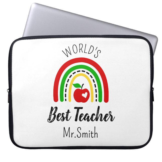 Personalised World's Best Teacher Laptop Sleeve (Framsidan)