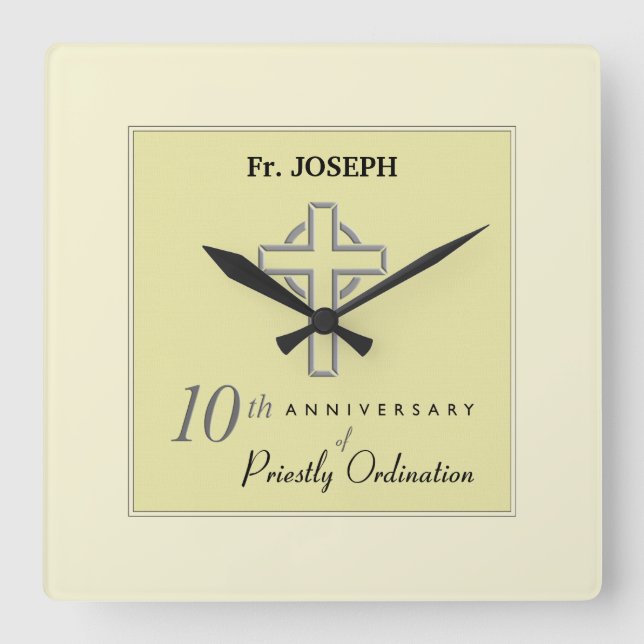 Personalisera, 10-årsjubiléet av prästen fyrkantig klocka (Framsida)