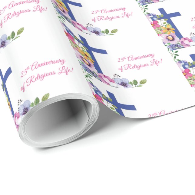 Personalisera, 25-årsdag nun Religiösa Life Presentpapper (Rullad Hörn)