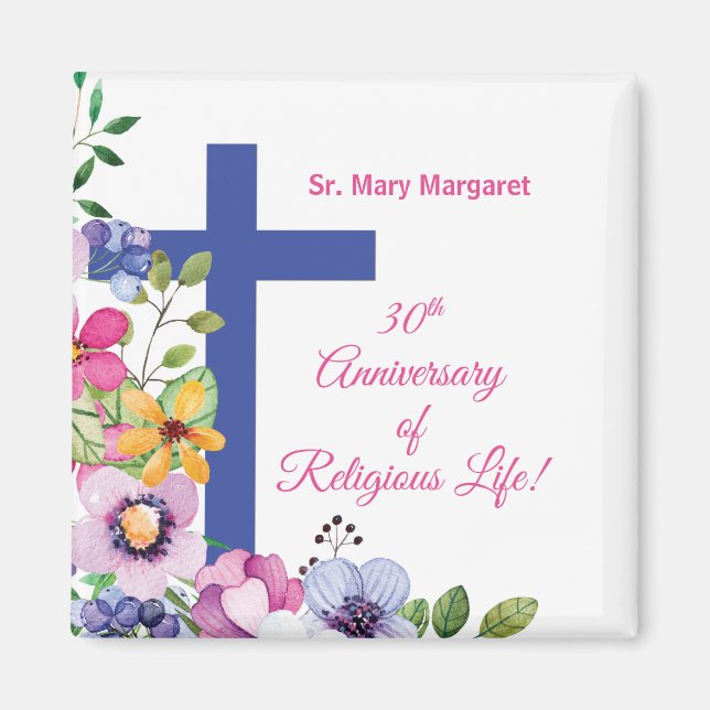 Personalisera, 30-årsdag, nun Religiösa Life Magnet (Framsidan)