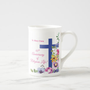 Personalisera, 40-årsdag, nun Religiösa Life Benporslin Mugg