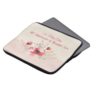 Personalisera, 40-årsjubiléet, nun, Rosa och Laptop Fodral