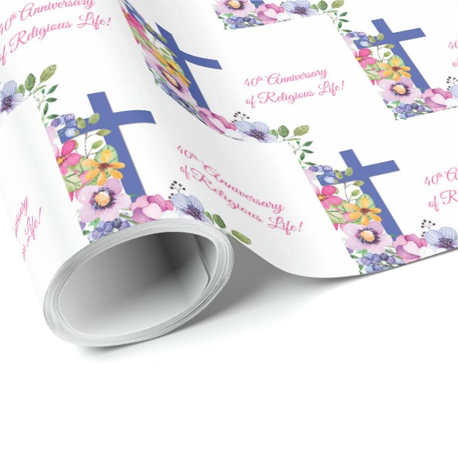Personalisera, 40-årsjubileum Nunna Religiöst Liv Presentpapper (Rullad Hörn)