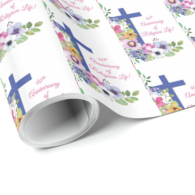 Personalisera, 40-årsjubileum Nunna Religiöst Liv Presentpapper (Rullad Hörn)