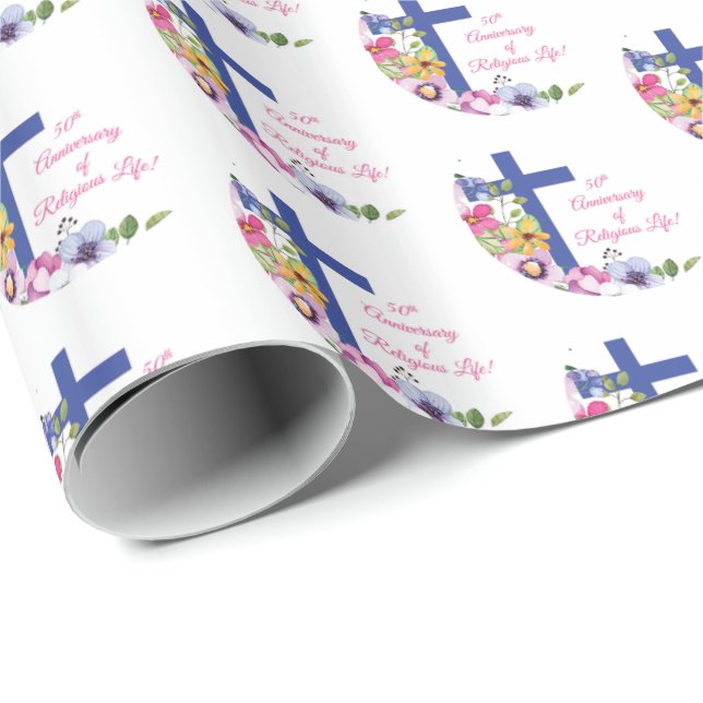 Personalisera, 50-årsjubileum Nunna Religiöst Liv Presentpapper (Rullad Hörn)