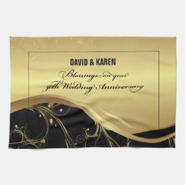 Personalisera, 50:e Bröllop-årsdagen Religiösa Kökshandduk