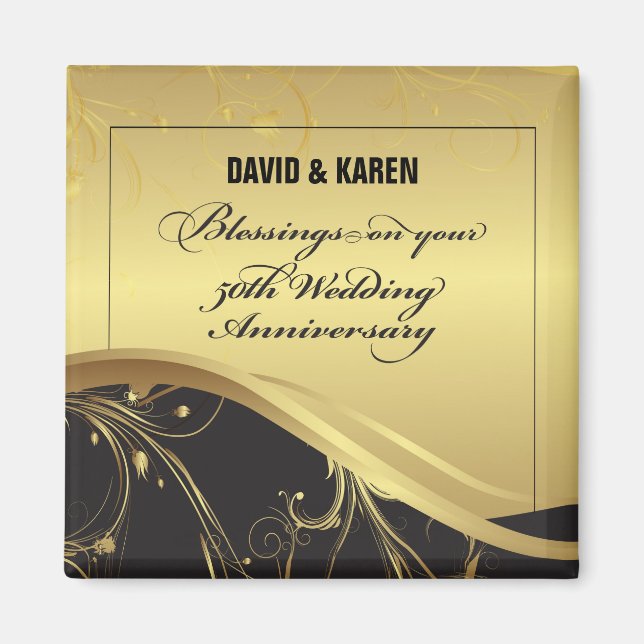 Personalisera, 50:e Bröllop-årsdagen Religiösa Magnet (Framsidan)