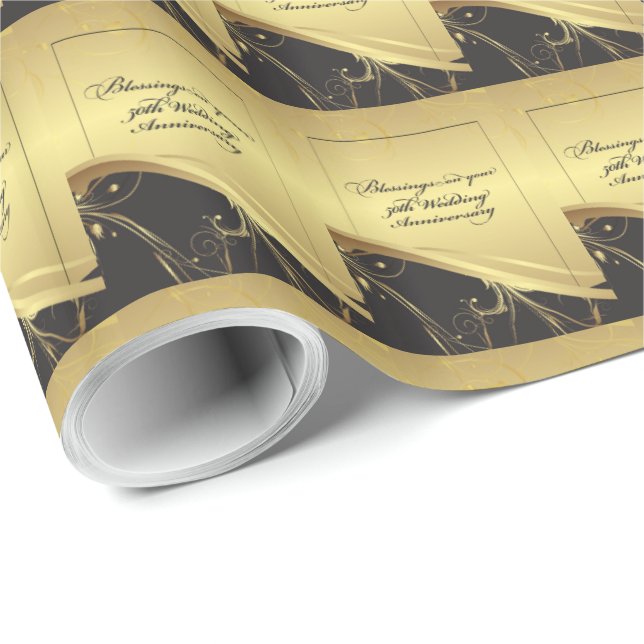 Personalisera, 50:e Bröllop-årsdagen Religiösa Presentpapper (Rullad Hörn)