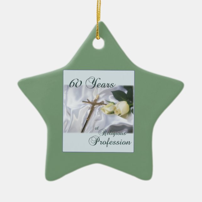 Personalisera, 60 års Religiösa Julgransprydnad Keramik (Framsidan)